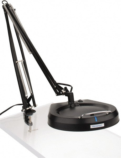 Value Collection LTS131AE Task Light Fluorescent, 50" Reach, Swing Arm, Clamp-On, Black