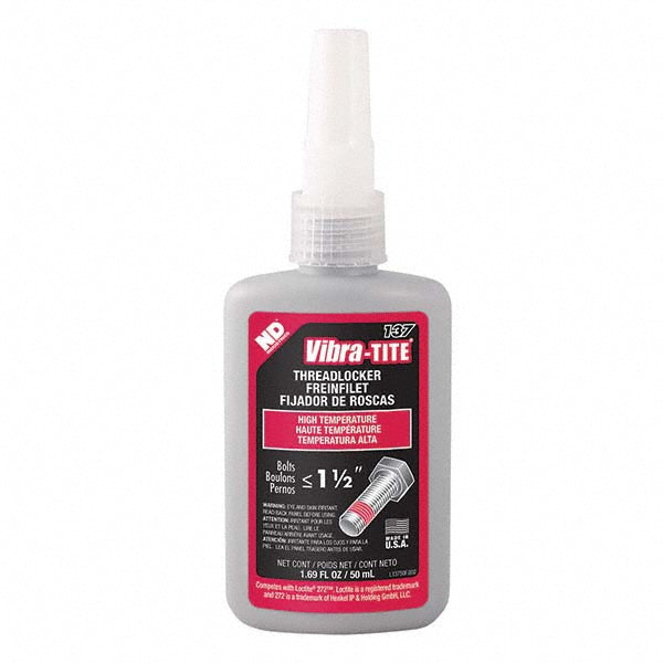Vibra-Tite 13750 Threadlocker Red, Liquid, 50 mL, Bottle