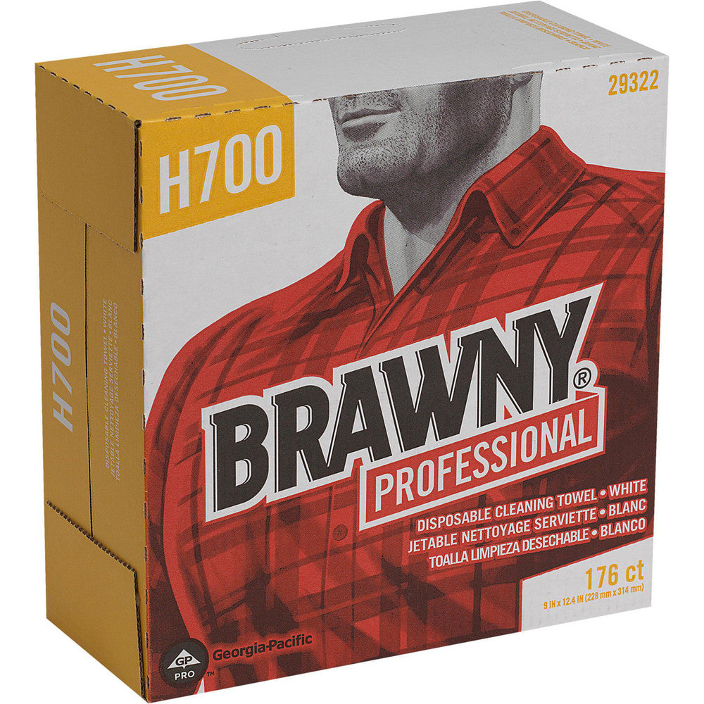 Brawny Professional 29322 H700 Disposable Cleaning Towels, Tall Box, White