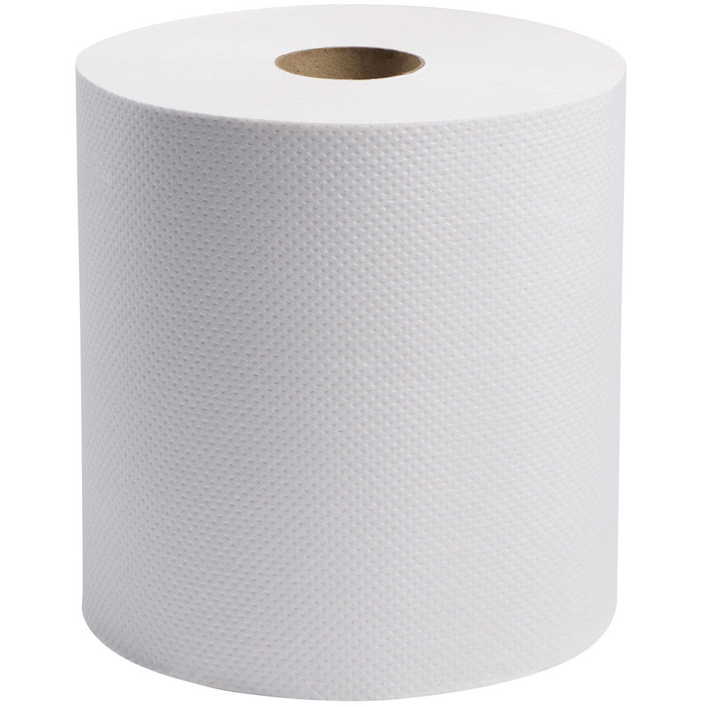Pro-Source 68995554 Paper Towels Hard Roll, 6 Rolls, 1 Ply, Recycled Fiber, White
