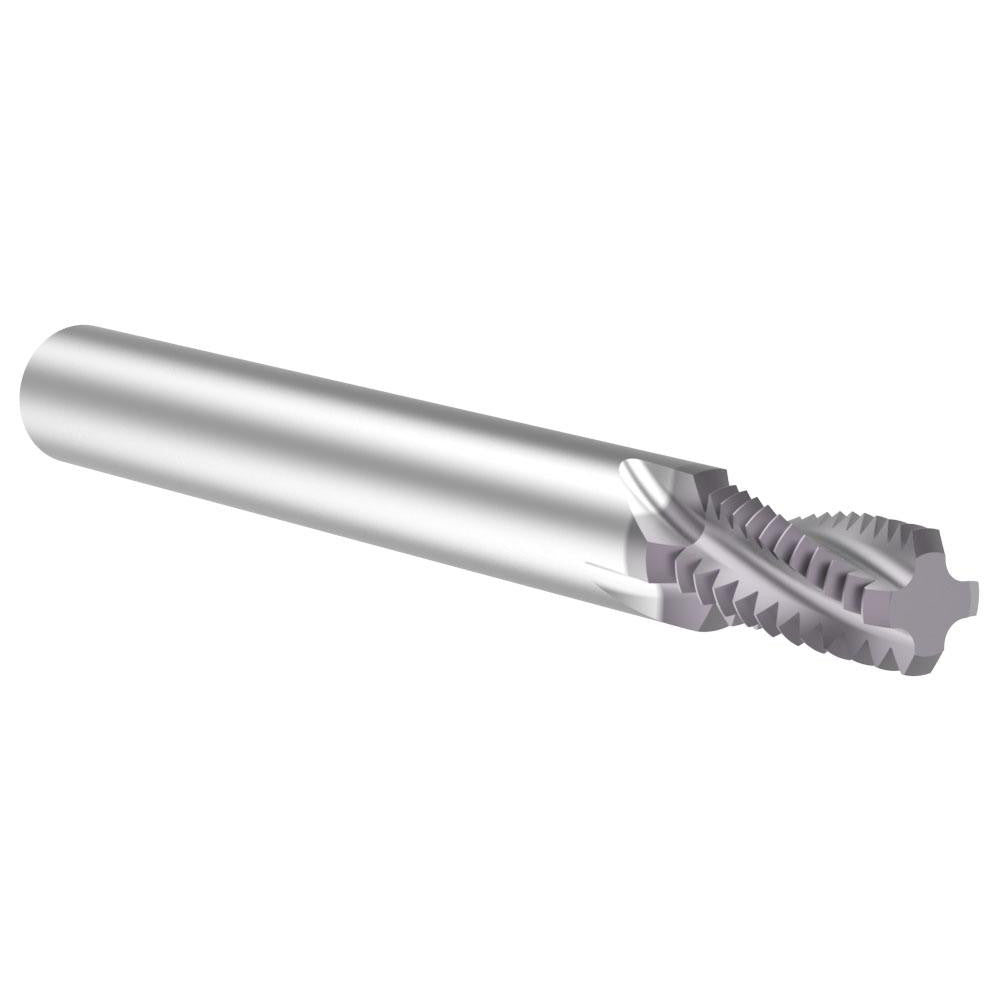 Allied Machine and Engineering TM18NPTF Helical Flute Thread Mill 1/43/8, Internal/External, 4 Flute, 0.3120" Shank Dia, Solid Carbide