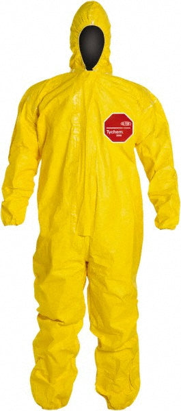 Dupont QC127TYL2X000400 Disposable Coveralls Chemical & Oil Protection, Size 2X-Large, 2.5000 oz, Tychem 2000, Stormflaps Closure
