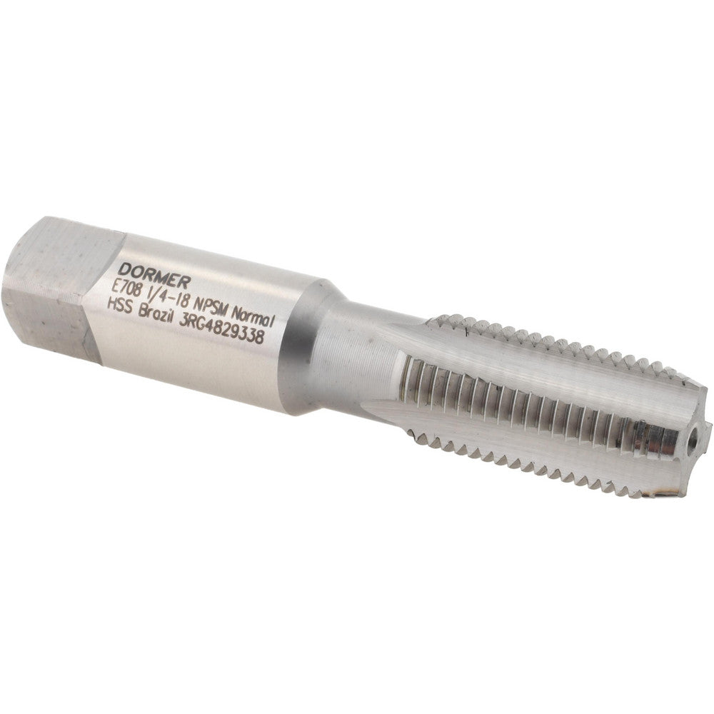 Dormer Pramet 5977557 Standard Pipe Tap 1/4-18, NPSM, 4 Flutes, High Speed Steel, Bright/Uncoated