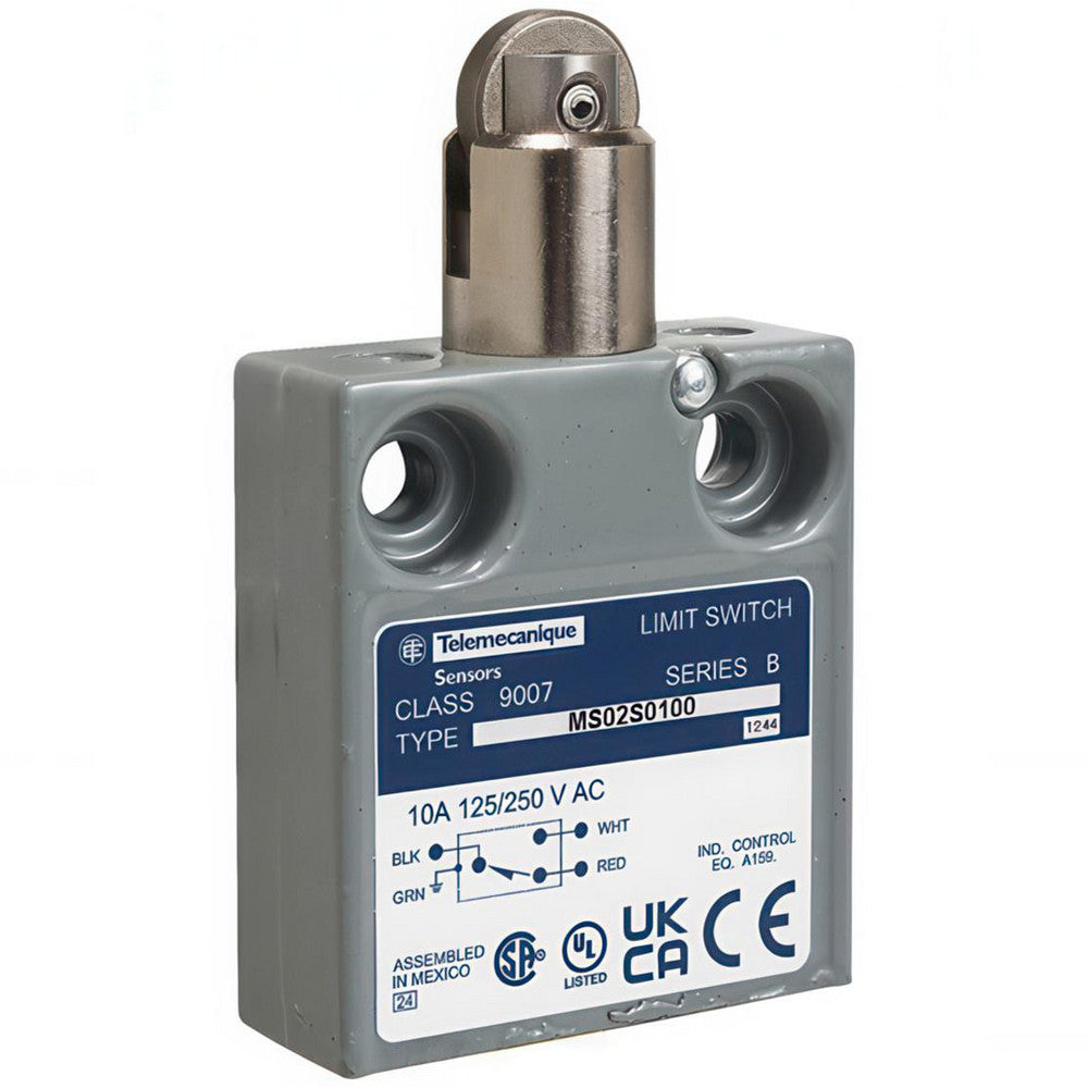 Square D 9007MS02S0300 General Purpose Limit Switch SPDT, NC, Parallel Roller Plunger, Top