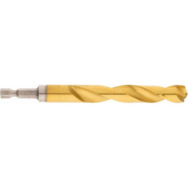 Milwaukee Tool 48-89-4629 Mechanics Drill Bit 1/2" Dia, 135 &deg Point, High Speed Steel, Hex Shank, Split Point