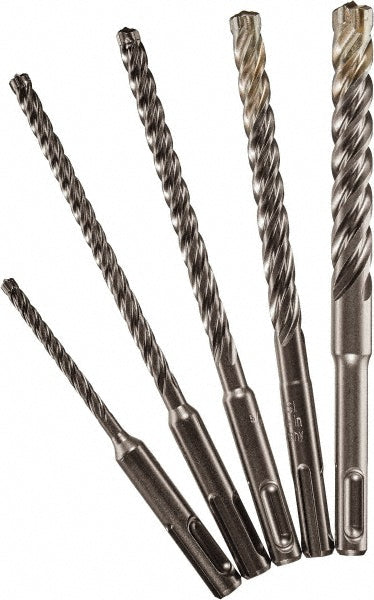 Milwaukee Tool 48-20-7498 3/16, 1/4, 5/16, 3/8 & 1/2" Diam, SDS-Plus Shank, Steel Rotary & Hammer Drill Bit
