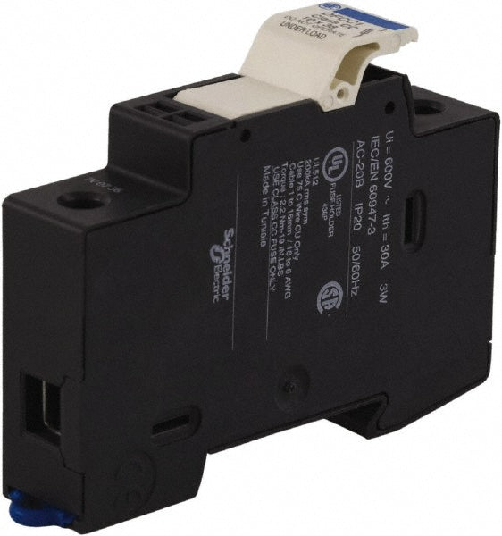 Schneider Electric DFCC1 1 Pole, 600 Volt, 30 Amp, DIN Rail Mount Fuse Holder