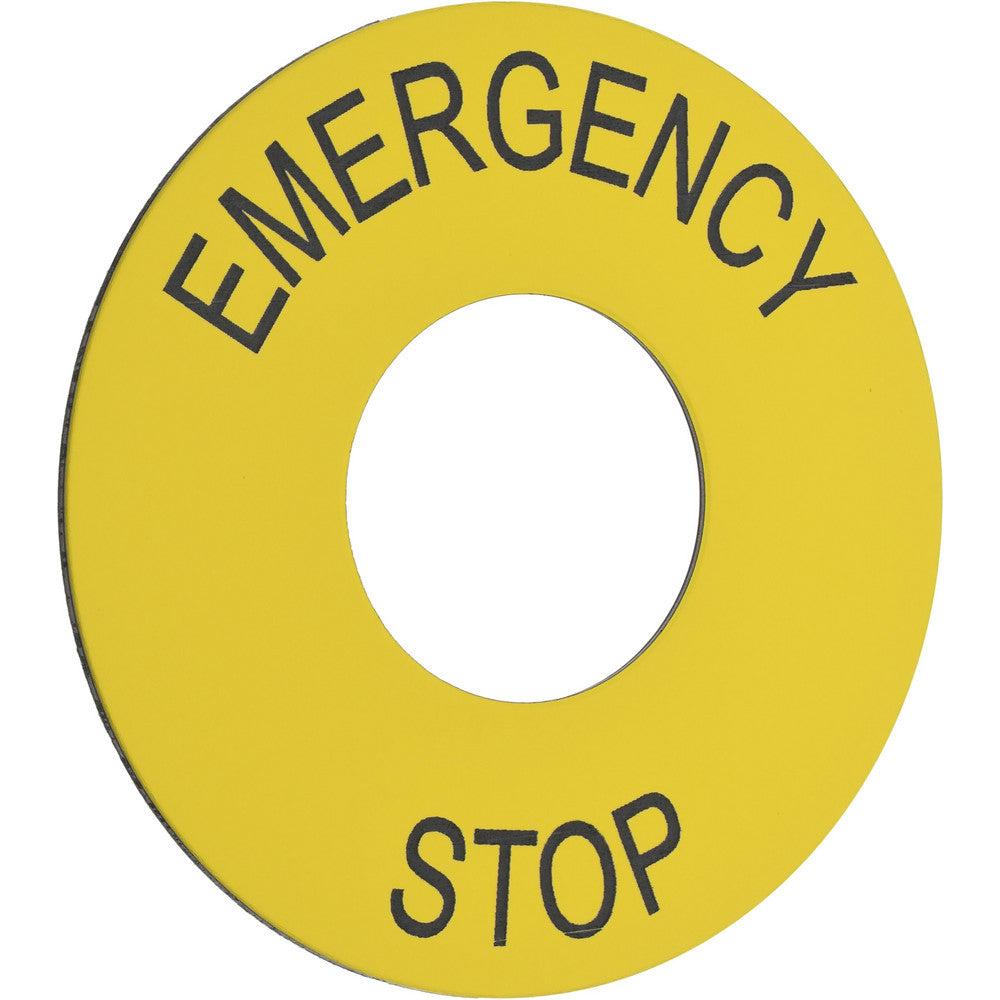 Schneider Electric ZB2BY9330 Round, PVC Legend Plate - Emergency Stop