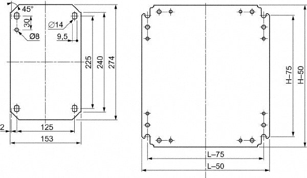 Schneider Electric NSYMM44 Electrical Enclosure Mounting Plate Steel, Use with 400 (H) x 400 (W) Floor Standing Enclosure