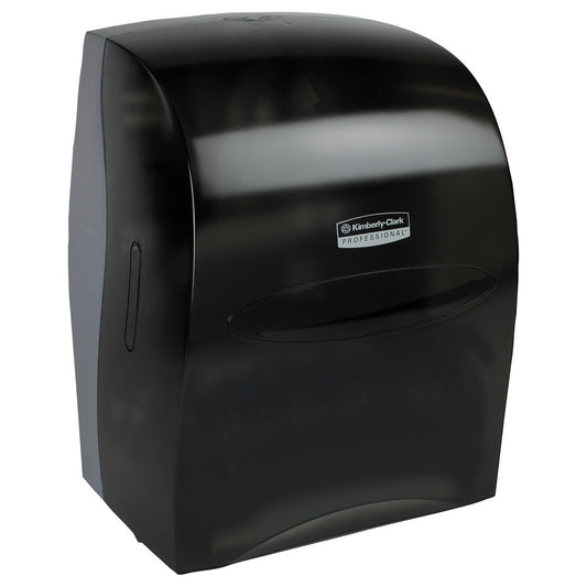 Kimberly-Clark Professional 09990 Sanitouch Manual Hard Roll Towel Dispenser, Black, for 1.5" Core Roll Towels, 12.63" x 16.13" x 10.2"