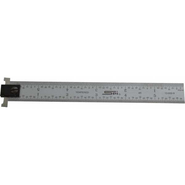 SPI 13-932-9 Steel Rule 6" OAL, 4R Graduation, 3/4" OAW