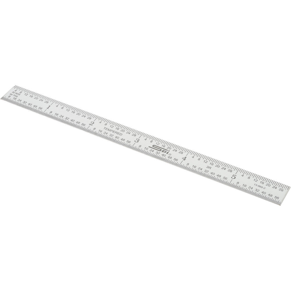 SPI 13-860-2 Steel Rule 6" OAL, 3R Graduation, Flexible, 1/2" OAW