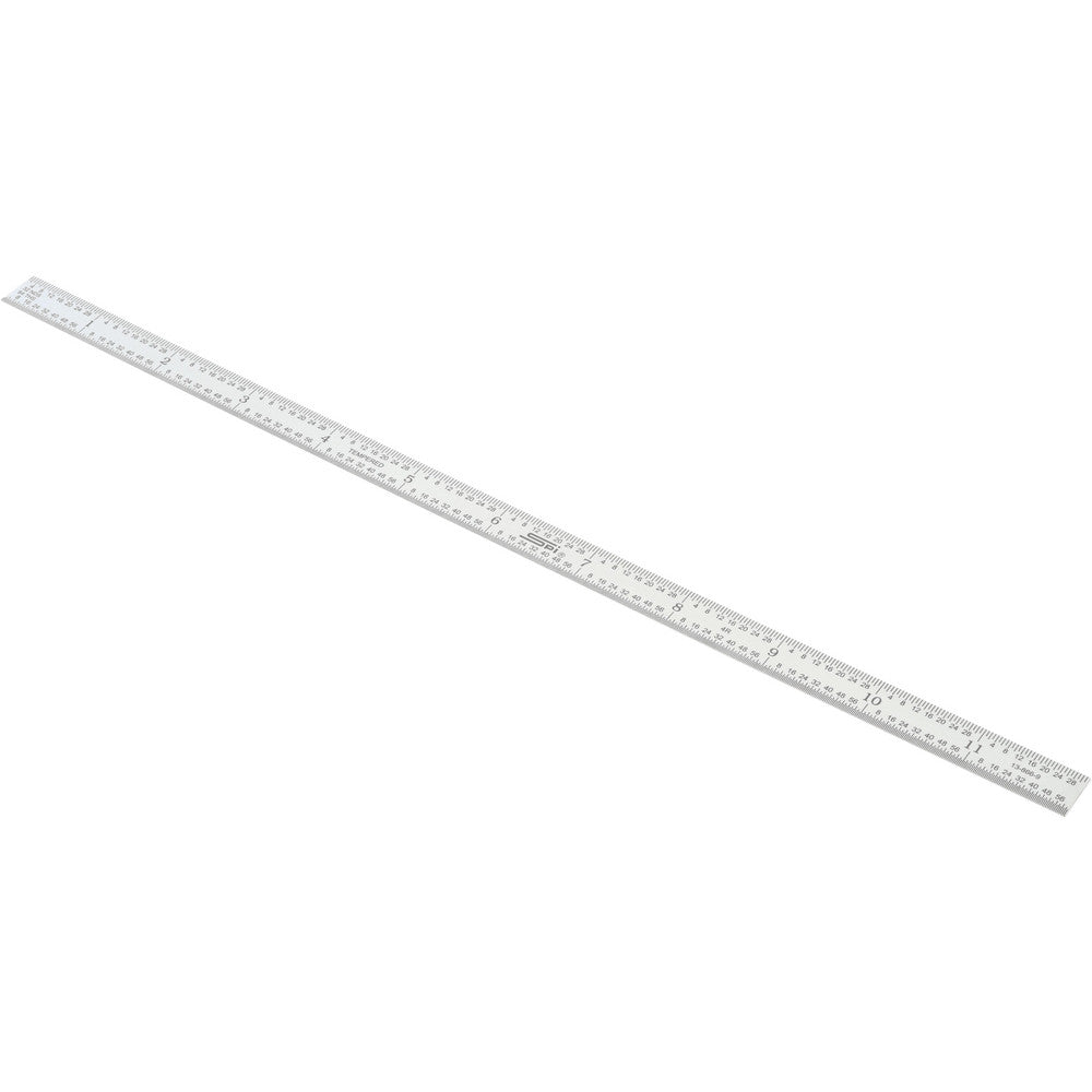 SPI 13-866-9 Steel Rule 12" OAL, 4R Graduation, Flexible, 1/2" OAW