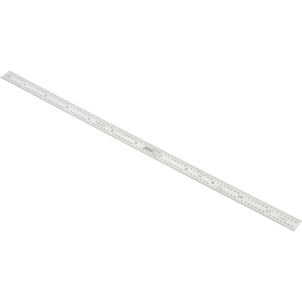 SPI 13-868-5 Steel Rule 12" OAL, 16R Graduation, Flexible, 1/2" OAW