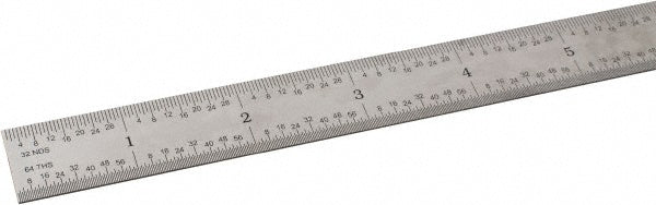 SPI 13-875-0 Steel Rule 24" OAL, 3R Graduation, Flexible, 3/4" OAW