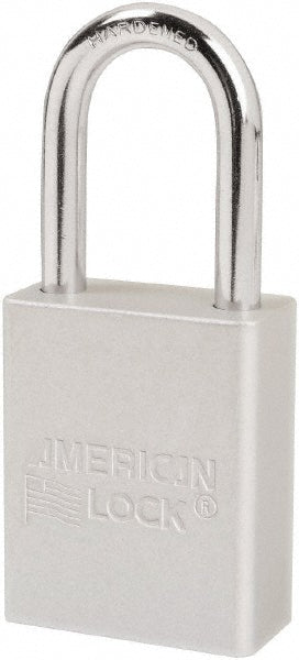 American Lock S1106CLR Lockout Padlock Keyed Different, Key Retaining, Aluminum, Plated Metal Shackle, Silver