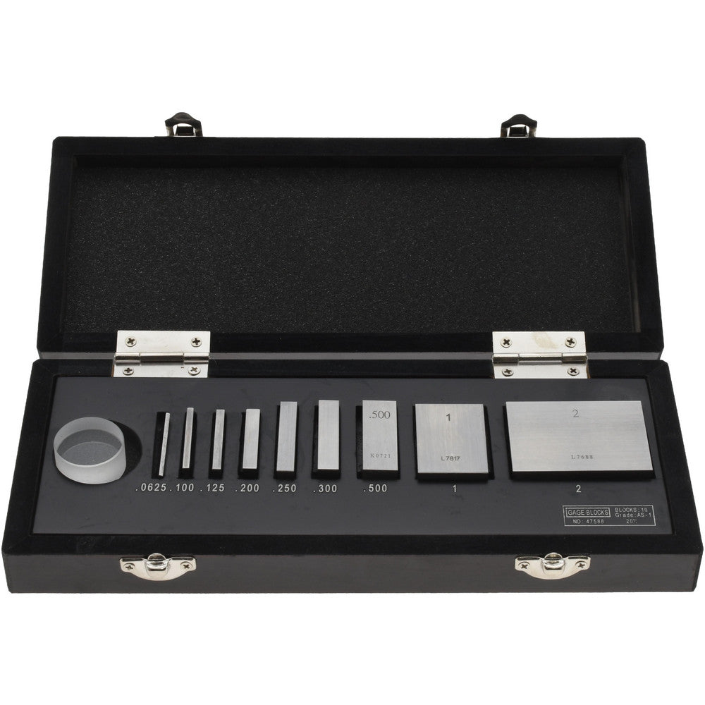 SPI 11-345-6 Gage Block Set 0.0625 to 2'' Range, 9 Pc, AS-1 Grade, Steel