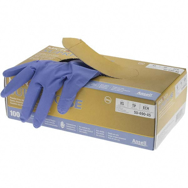 Ansell SU-690-XS Disposable Glove Series Microflex Supreno, Size X-Small, 4.3 mil, Not Coated, Nitrile, Medical Grade, Powder-Free