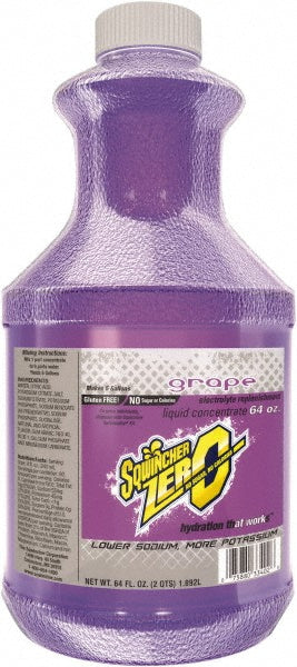 Sqwincher 159050103 Activity Drink 64 oz, Bottle, Grape, Liquid Concentrate, Yields 5 gal