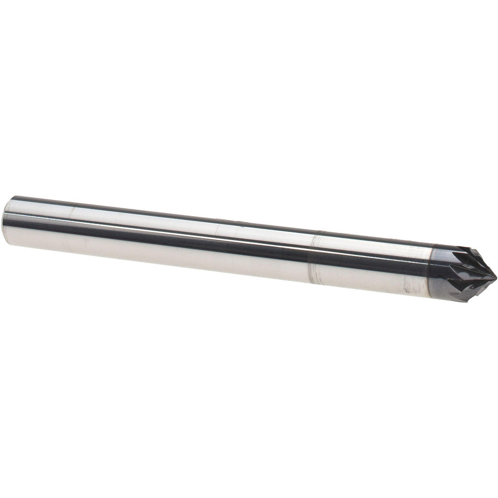 Harvey Tool 994045-C3 Chamfer Mill 1/4" Dia, 1/4" Shank Dia, 90 deg, Solid Carbide, Single End
