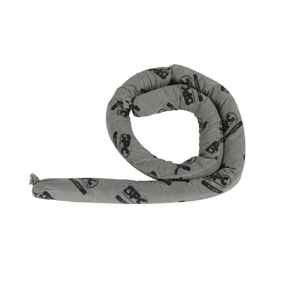 Brady SPC Sorbents AW806 Socs Universal, 3" Dia, 8' OAL, 12 gal Absorption, Polypropylene, Gray
