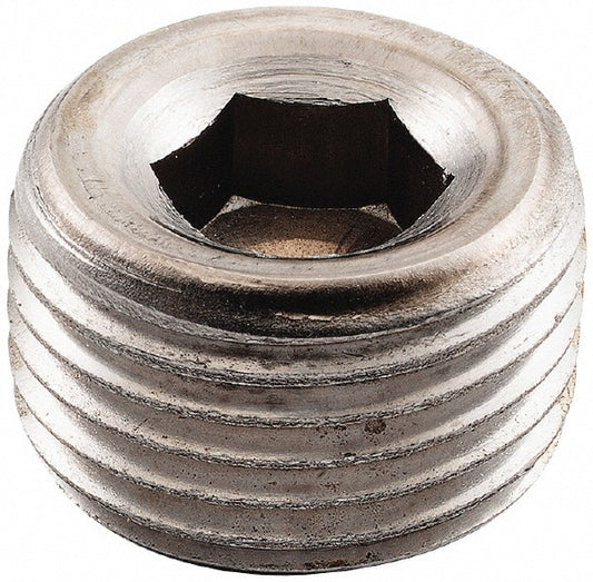 Merit Brass 618B-04 Pipe Hex Countersunk Plug 1/4", 316 & 316L Stainless Steel