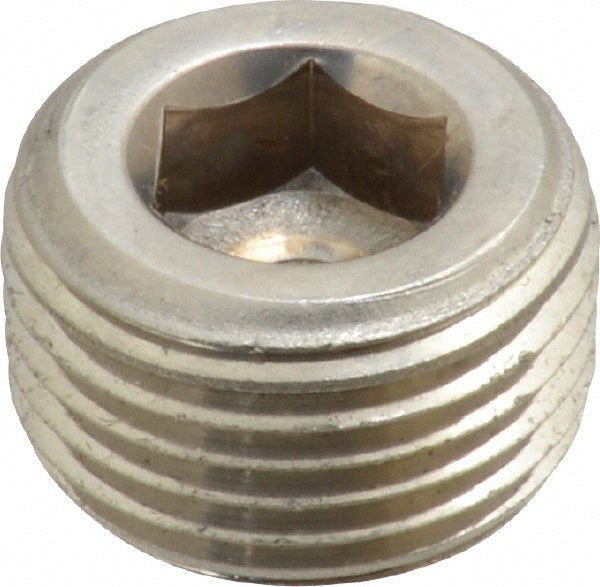 Merit Brass 618B-06 Pipe Hex Countersunk Plug 3/8", 316 & 316L Stainless Steel