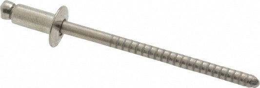RivetKing FBF42/P100 Open End Blind Rivet Dome Head, Stainless Steel Body, Stainless Steel Mandrel