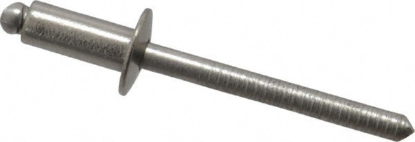 RivetKing FBF64/P100 Open End Blind Rivet Size 64, Dome Head, Stainless Steel Body, Stainless Steel Mandrel