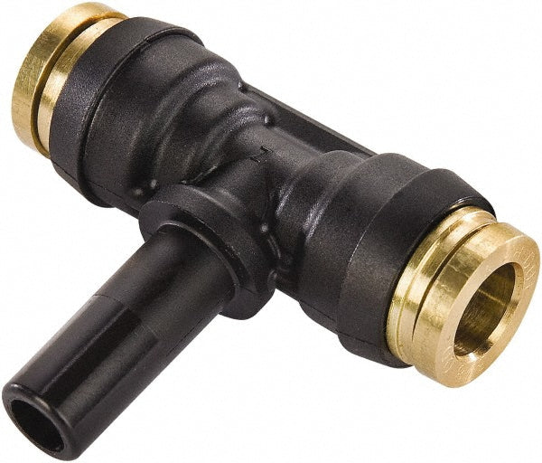 Parker 372PTCSP-4-4 Push-To-Connect Tube to Stem Tube Fitting Plug-In Branch Tee, 1/4" OD