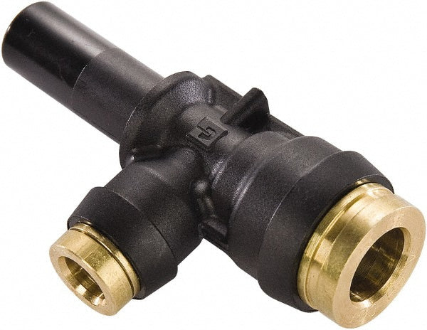 Parker 371PTCSP-4-4 Push-To-Connect Tube to Stem Tube Fitting Plug-In Run Tee, 1/4" OD