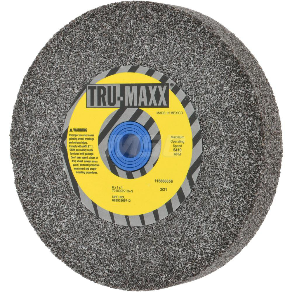 Tru-Maxx 66253269712 Bench & Pedestal Grinding Wheel 6" Dia, 1" Thick, 1" Hole Dia, Aluminum Oxide