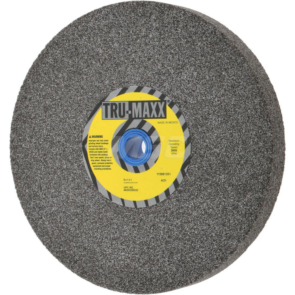 Tru-Maxx 66253255222 Bench & Pedestal Grinding Wheel 8" Dia, 1" Thick, 1" Hole Dia, Aluminum Oxide