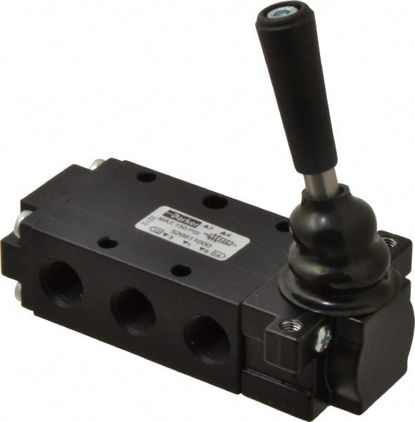 Parker 520811000 Mechanically Operated Valve 4-Way & 2-Position, Lever-Spring Return Actuator, 1/4" Inlet, 1/4" Outlet, 2 Position