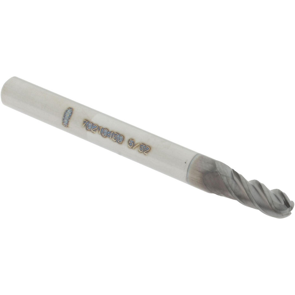 Accupro 70210430 Ball End Mill 0.1562" Dia, 0.5" LOC, 4 Flute, Solid Carbide