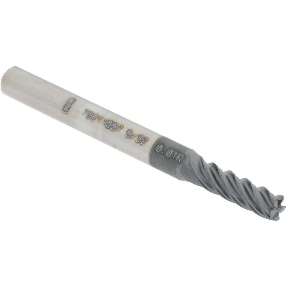 Accupro 70211057 Corner Radius End Mill 0.1562" Dia, 1/2" LOC, 0.01" Radius, 5 Flutes, Solid Carbide