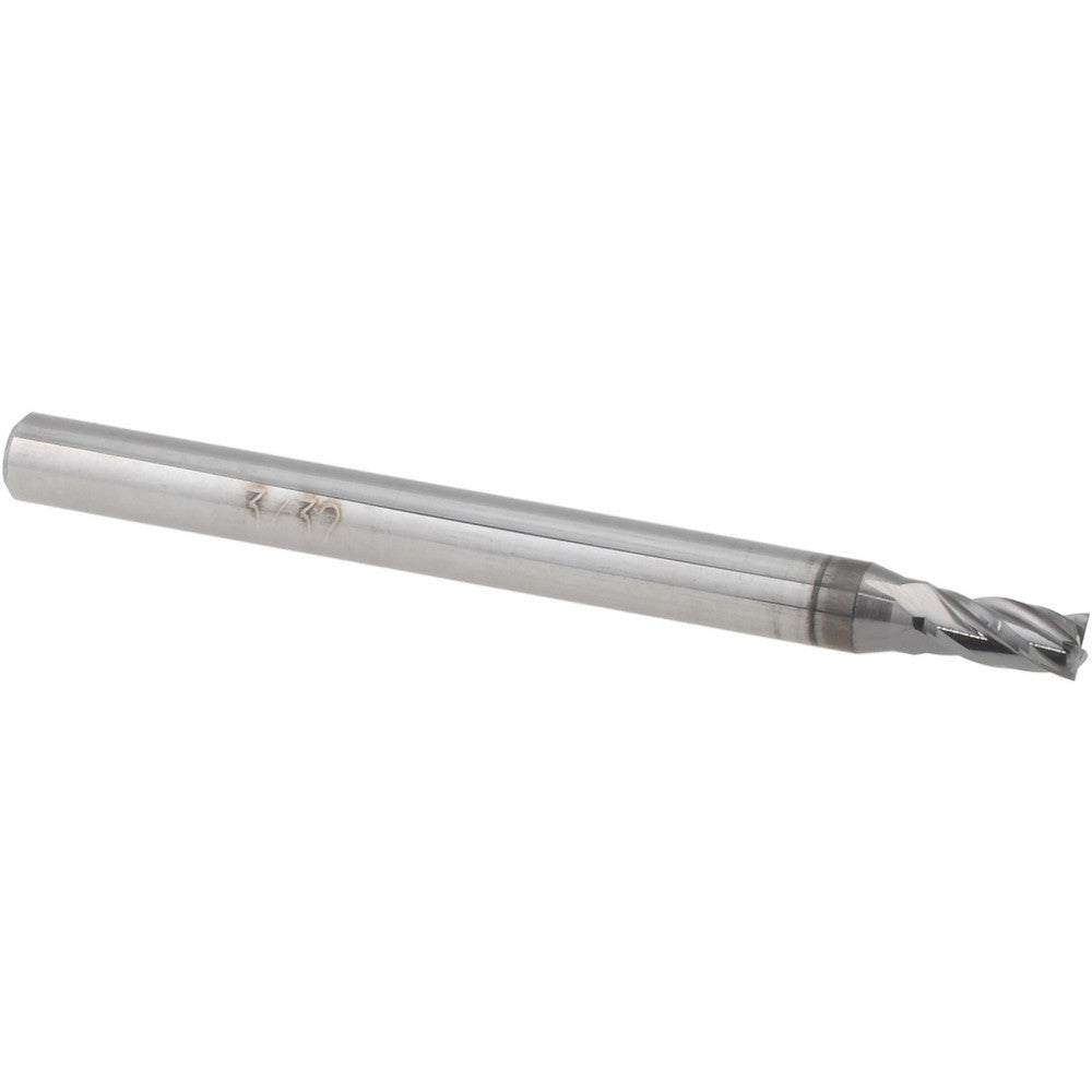 Accupro 70212253 Square End Mill 3/32'' Dia, 3/16'' LOC, 1/8'' Shank Dia, 1-1/2'' OAL, 4 Flutes, Solid Carbide