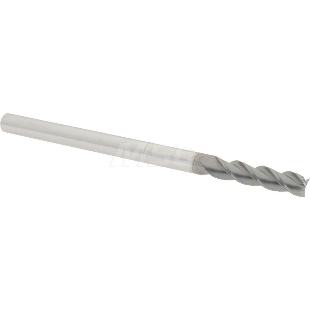 Accupro 70212345 Square End Mill 1/4'' Dia, 1'' LOC, 1/4'' Shank Dia, 4'' OAL, 3 Flutes, Solid Carbide