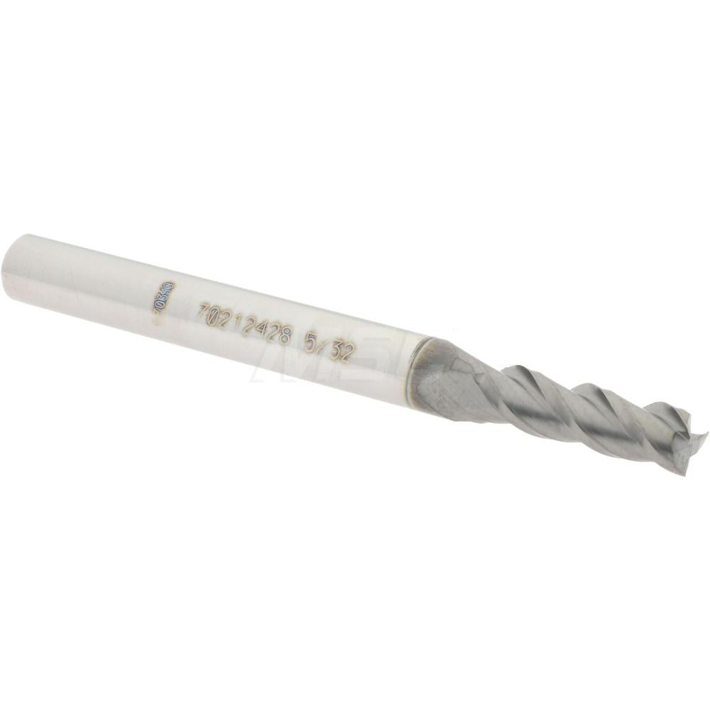 Accupro 70212428 Square End Mill 5/32'' Dia, 1/2'' LOC, 3/16'' Shank Dia, 2'' OAL, 3 Flutes, Solid Carbide