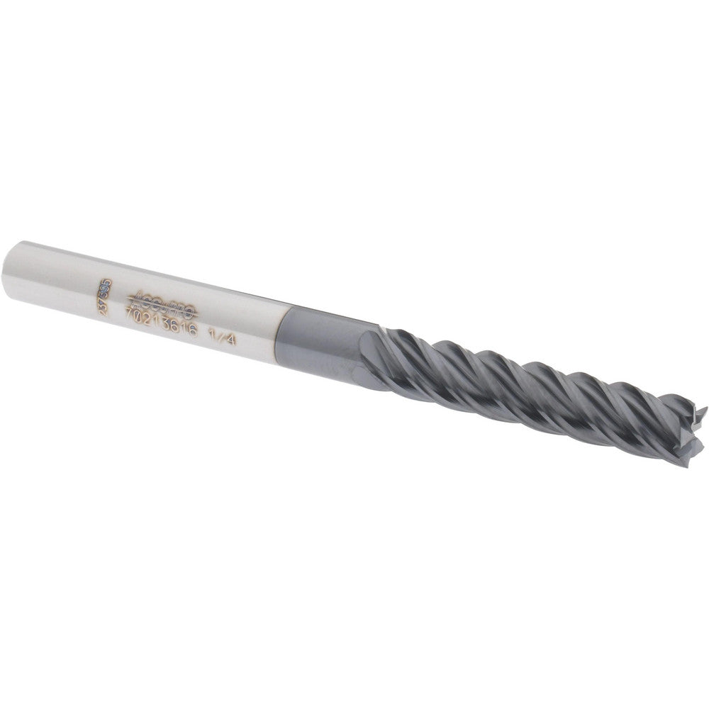 Accupro 70213616 Square End Mill 1/4'' Dia, 1-1/4'' LOC, 1/4'' Shank Dia, 3'' OAL, 5 Flutes, Solid Carbide