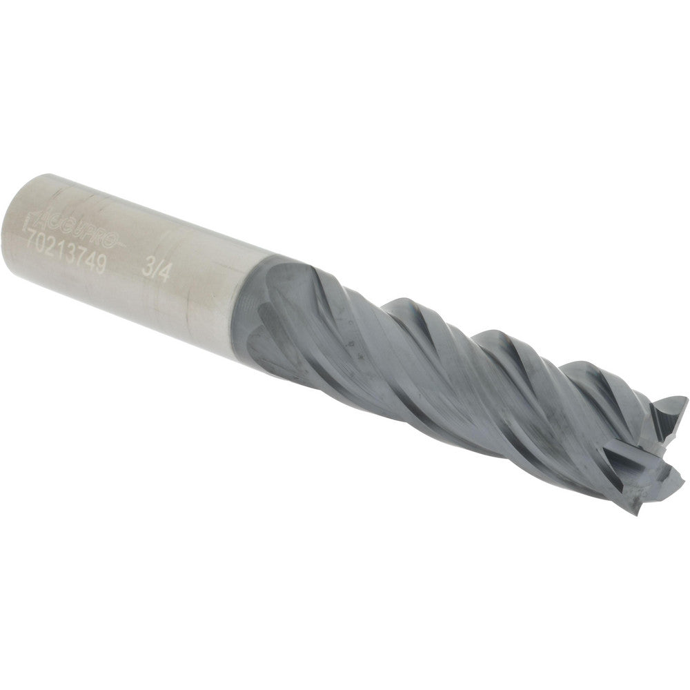 Accupro 70213749 Square End Mill 3/4'' Dia, 2-1/2'' LOC, 3/4'' Shank Dia, 5'' OAL, 4 Flutes, Solid Carbide