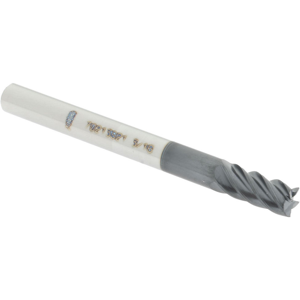 Accupro 70213921 Square End Mill 3/16'' Dia, 3/8'' LOC, 3/16'' Shank Dia, 2'' OAL, 5 Flutes, Solid Carbide