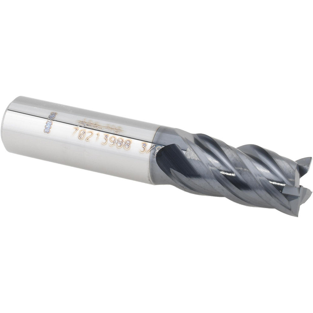 Accupro 70213988 Square End Mill 3/8'' Dia, 5/8'' LOC, 3/8'' Shank Dia, 2'' OAL, 4 Flutes, Solid Carbide