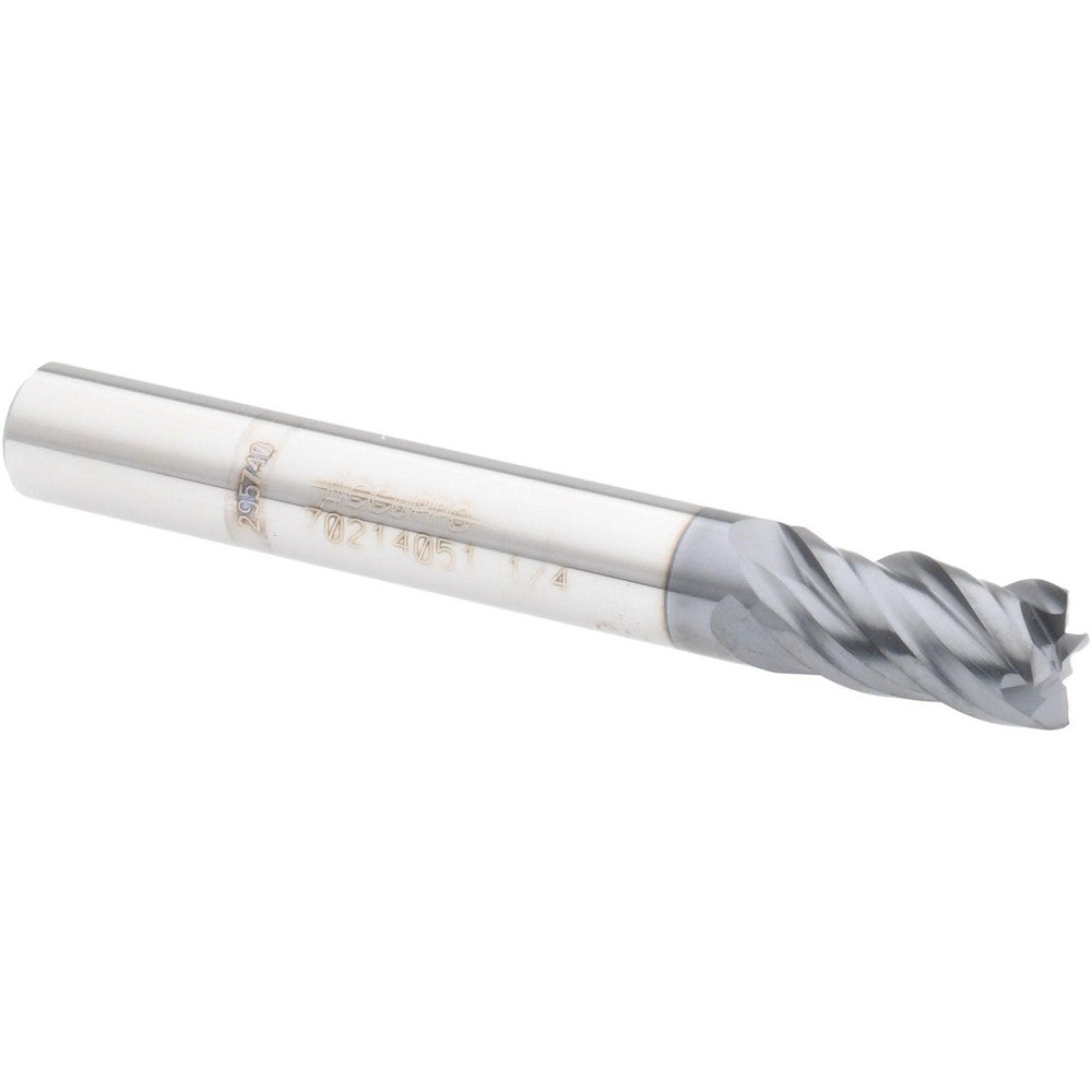 Accupro 70214051 Square End Mill 1/4'' Dia, 3/8'' LOC, 1/4'' Shank Dia, 2'' OAL, 4 Flutes, Solid Carbide