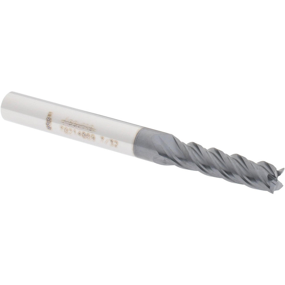 Accupro 70214069 Square End Mill 7/32'' Dia, 3/4'' LOC, 1/4'' Shank Dia, 2-1/2'' OAL, 4 Flutes, Solid Carbide
