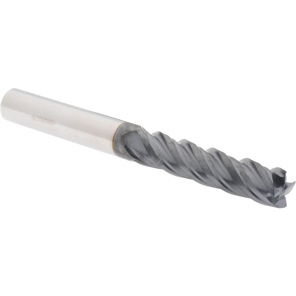 Accupro 70214507 Corner Radius End Mill 3/8" Dia, 1-1/2" LOC, 0.01" Radius, 4 Flutes, Solid Carbide