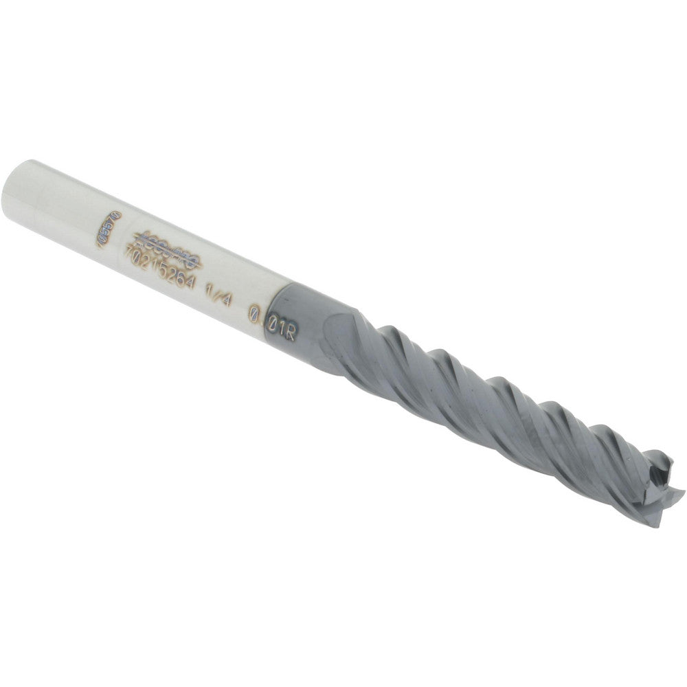 Accupro 70215264 Corner Radius End Mill 1/4" Dia, 1-1/4" LOC, 0.01" Radius, 4 Flutes, Solid Carbide