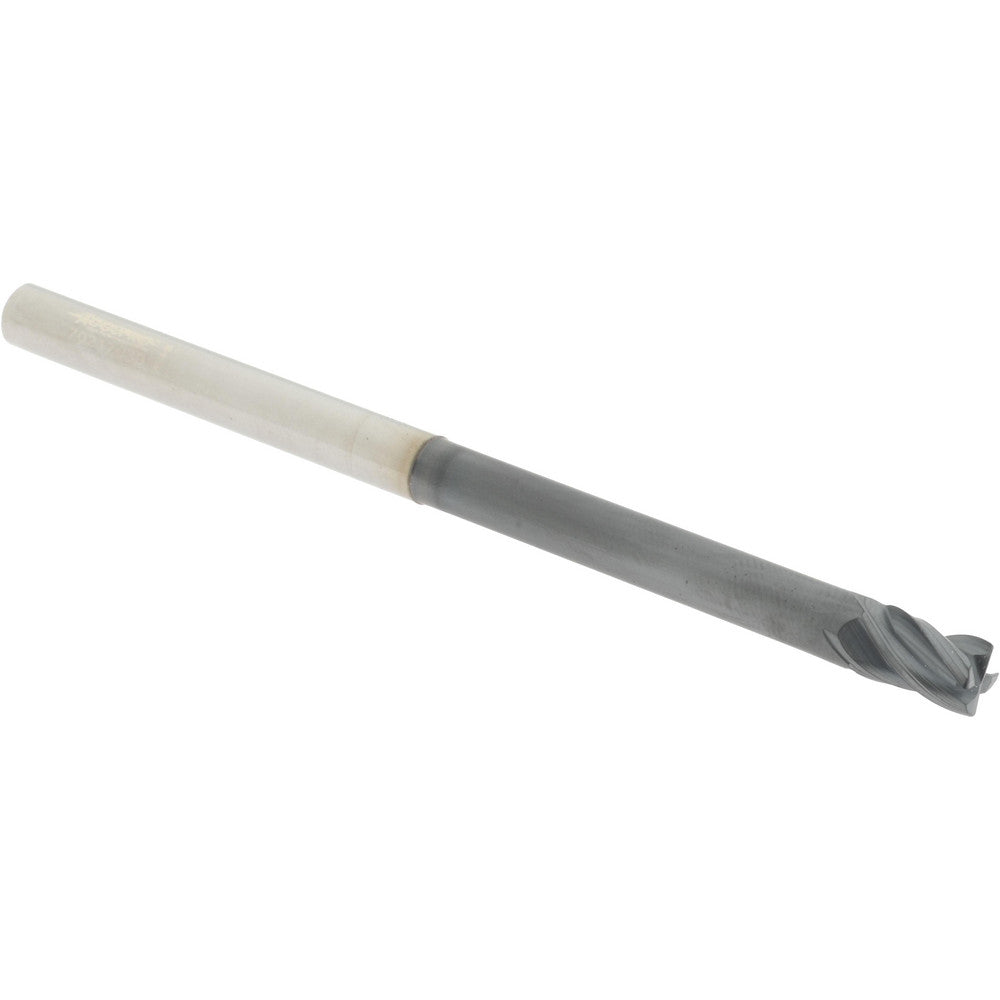 Accupro 95168479 Corner Radius End Mill 1/4" Dia, 3/8" LOC, 0.0200" Radius, 4 Flute, Solid Carbide