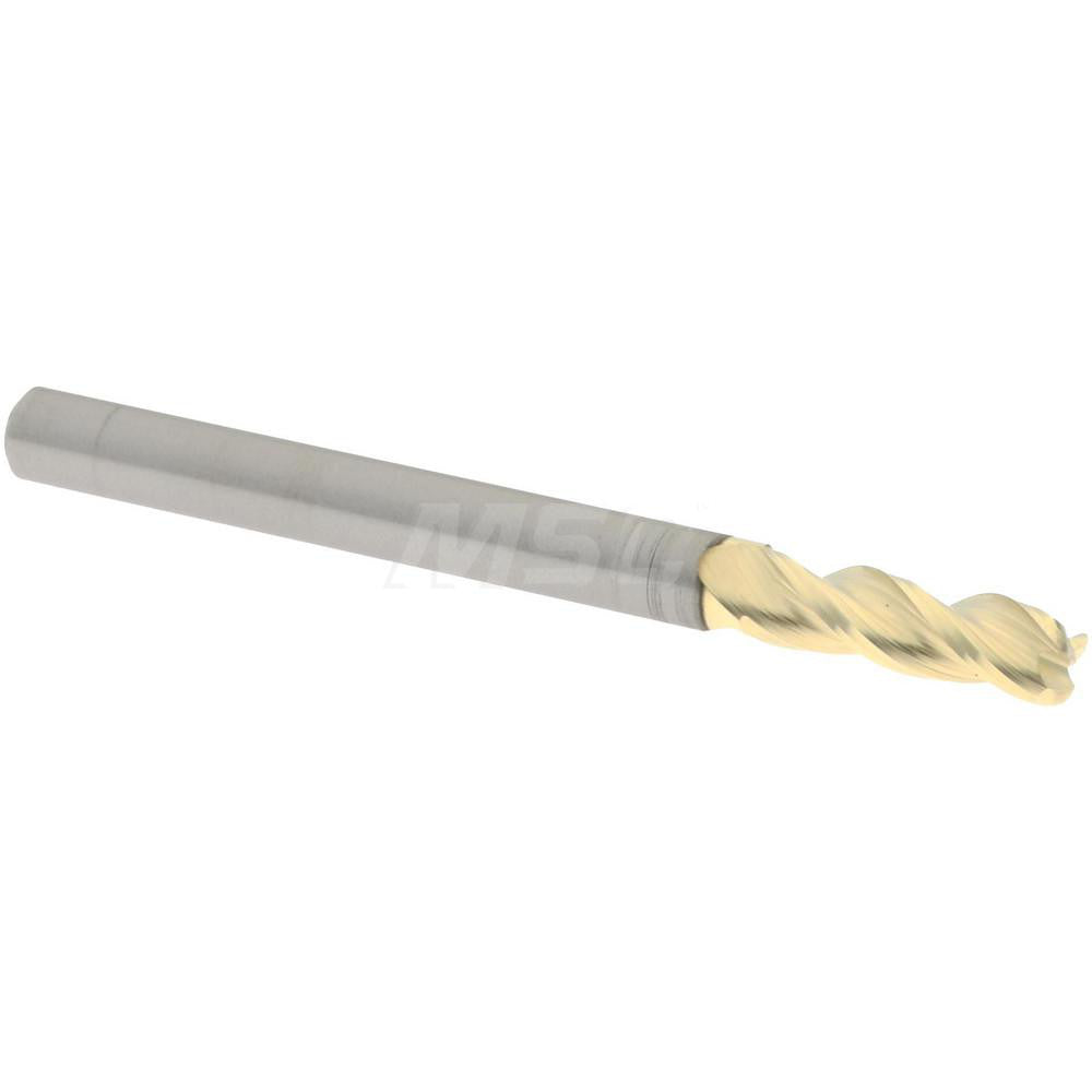 Accupro 314458 Corner Radius End Mill 1/8" Dia, 3/8" LOC, 37 deg Helix, Corner Radius End, Centercutting