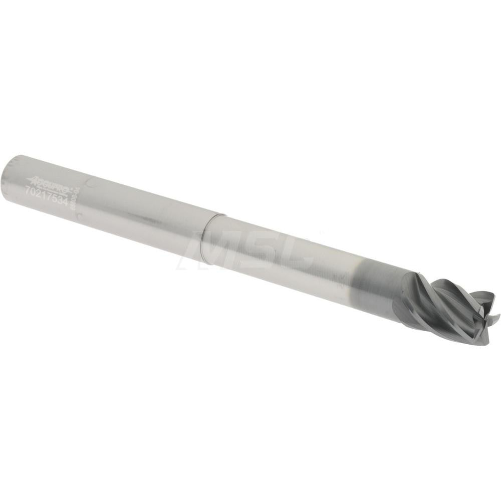 Accupro 95168569 Corner Radius End Mill 3/8" Dia, 1/2" LOC, 0.0200" Radius, 5 Flute, Solid Carbide
